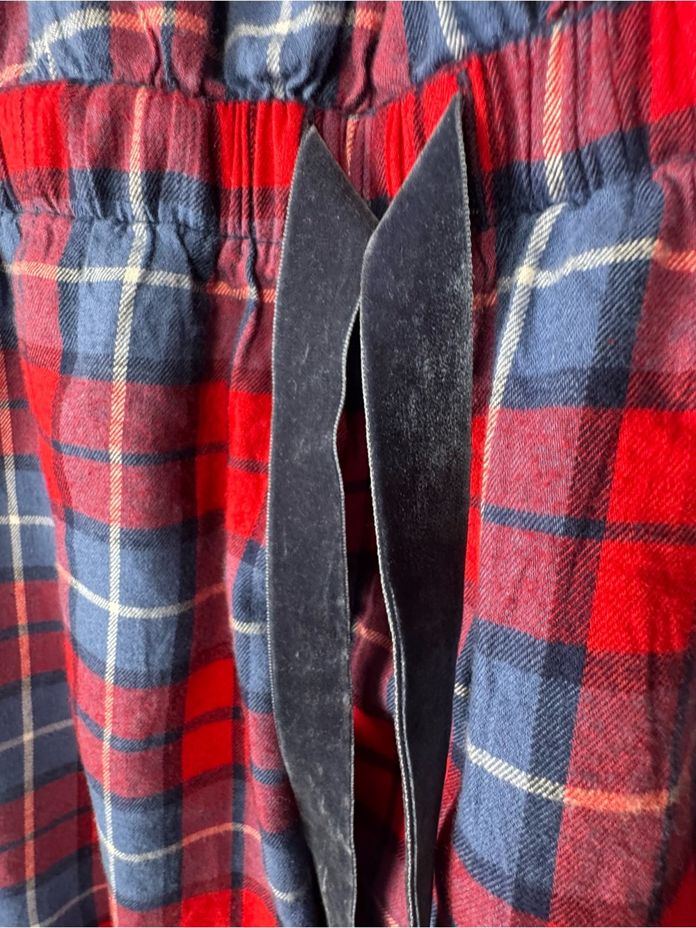Aerie Flannel Plaid Romper In Chilly Red Blue pajama PJ Ruffled  Size M NWT - Picture 3 of 10